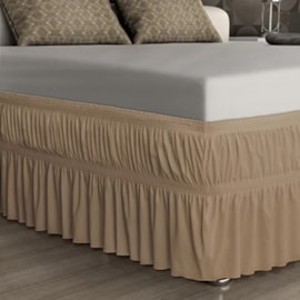 Saia Box Solteiro Malha Adomes Bege Saia Box Solteiro Malha Adomes Bege