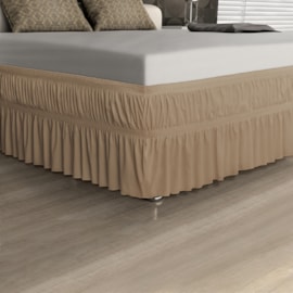 Saia Box Solteiro Malha Adomes Bege Saia Box Solteiro Malha Adomes Bege