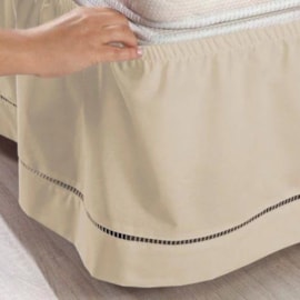 Saia Cama Box Queen Veste Fácil Santista Bege Saia Cama Box Queen Veste Fácil Santista Bege
