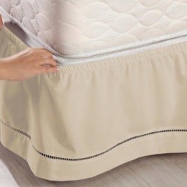 Saia Cama Box Solteiro Veste Fácil Santista Bege Saia Cama Box Solteiro Veste Fácil Santista Bege
