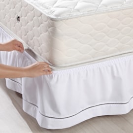 Saia Cama Box Solteiro Veste Fácil Santista Branco Saia Cama Box Solteiro Veste Fácil Santista Branco