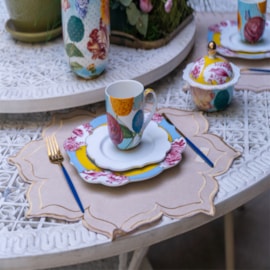 Sousplat Argivai Moldura Bege 45cm Redondo  2 Peças Sousplat Argivai Moldura Bege 45cm Redondo  2 Peças