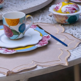 Sousplat Argivai Moldura Bege 45cm Redondo  2 Peças Sousplat Argivai Moldura Bege 45cm Redondo  2 Peças