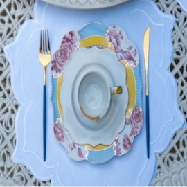 Sousplat Argivai Moldura Branco 45cm Redondo  2 Peças Sousplat Argivai Moldura Branco 45cm Redondo  2 Peças