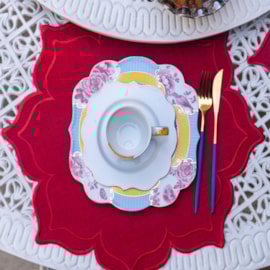 Sousplat Argivai Moldura Vermelho 45cm Redondo  2 Peças Sousplat Argivai Moldura Vermelho 45cm Redondo  2 Peças