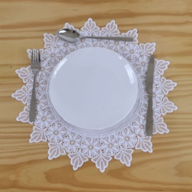 Sousplat Argivai Piquet Branco 40cm Redondo  2 Peças Sousplat Argivai Piquet Branco 40cm Redondo  2 Peças