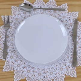 Sousplat Argivai Piquet Branco 40cm Redondo  2 Peças Sousplat Argivai Piquet Branco 40cm Redondo  2 Peças