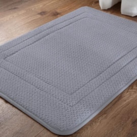 Tapete Aconchego Antiderrapante Rozac 45cm x 65cm Cinza Inox