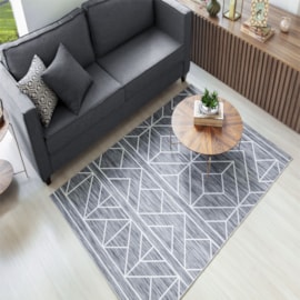 Tapete Corttex Berlim Triangulos Cinza Esverdiado 1,40m x 2,00m Tapete Corttex Berlim Triangulos Cinza Esverdiado 1,40m x 2,00m