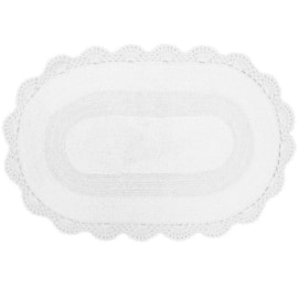 Tapete Kacyumara Oval Croche 50 x 80 Branco Tapete Kacyumara Oval Croche 50 x 80 Branco