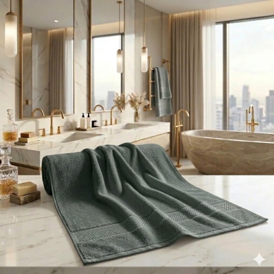 Toalha Banhão Corttex Zero Twist Cinza Grafite 80cm x 1,43m