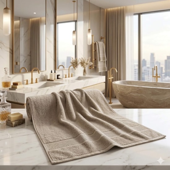 Toalha Banhão Corttex Zero Twist Taupe 80cm x 1,43m