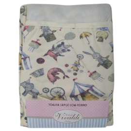 Toalha com Capuz Bebê 100% Algodão Vivaldi Circo Toalha com Capuz Bebê 100% Algodão Vivaldi Circo