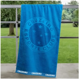 Toalha de Banho Barra Bordada Futebol Jacquard Bouton Cruzeiro Toalha de Banho Barra Bordada Futebol Jacquard Bouton Cruzeiro