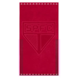 Toalha de Banho Barra Bordada Futebol Jacquard Bouton São Paulo Toalha de Banho Barra Bordada Futebol Jacquard Bouton São Paulo
