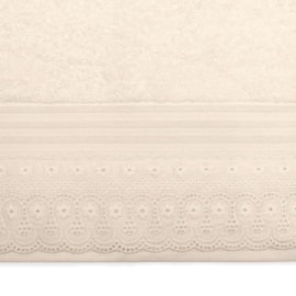 Toalha de Banho Gigante Fio Egipcio com Renda Buettner Renascença Marfim Toalha de Banho Gigante Fio Egipcio com Renda Buettner Renascença Marfim