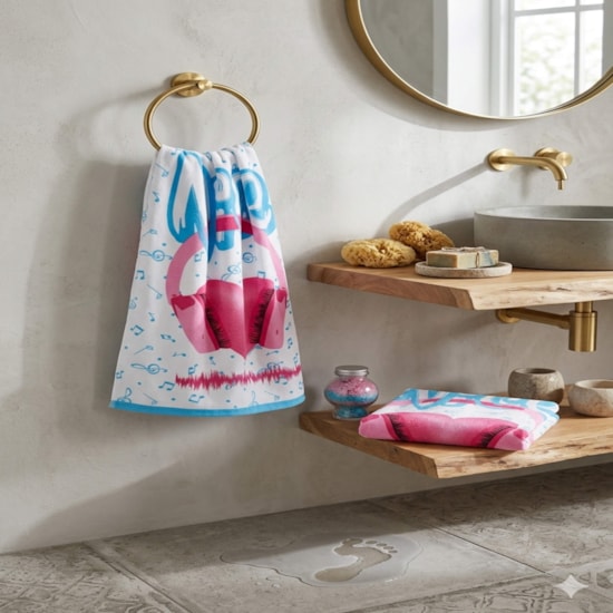 Toalha de Banho Infantil Teka Candy Coração