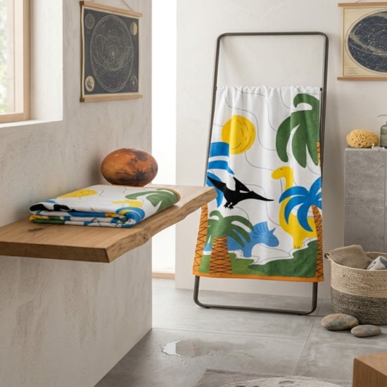 Toalha de Banho Infantil Teka Candy Dinossauros