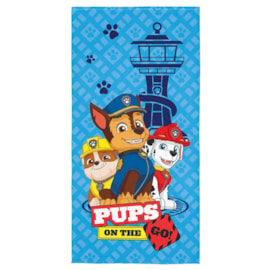 Toalha de Banho Veludo Infantil Patrulha Canina Azul Super Lepper