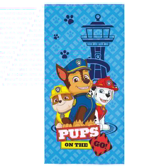 Toalha de Banho Veludo Infantil Patrulha Canina Azul Super Lepper Toalha de Banho Veludo Infantil Patrulha Canina Azul Super Lepper