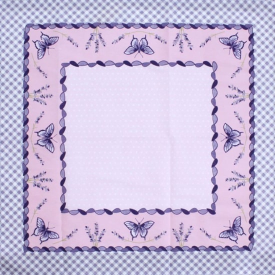 Toalha de Cha Lepper 0,75 x 0,75 Borboletas Lilas