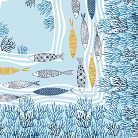 Toalha de Chá Lepper 1,00 x 1,00 Estampa: Peixes Toalha de Chá Lepper 1,00 x 1,00 Estampa: Peixes