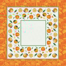 Toalha de Chá Lepper 1,00 x 1,00 Laranjas II Toalha de Chá Lepper 1,00 x 1,00 Laranjas II