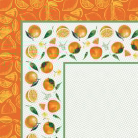 Toalha de Chá Lepper 1,00 x 1,00 Laranjas II Toalha de Chá Lepper 1,00 x 1,00 Laranjas II