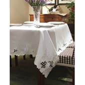 Toalha de Mesa Cozy Elegant Bordada 1,60x2,70 Branco