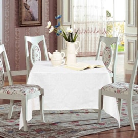 Toalha de Mesa de Jacquard 1,40m x 1,40m Sultan Branco Toalha de Mesa de Jacquard 1,40m x 1,40m Sultan Branco