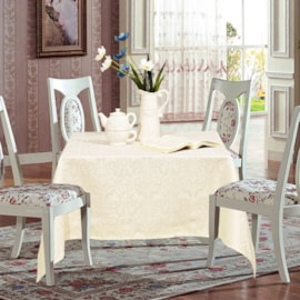 Toalha de Mesa de Jacquard 1,40m x 1,40m Sultan Off White