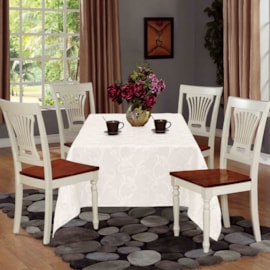 Toalha de Mesa de Jacquard 2,20m x 1,40m Sultan Off White Toalha de Mesa de Jacquard 2,20m x 1,40m Sultan Off White