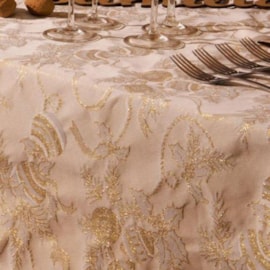 Toalha de Mesa Karsten Natal 1,75x1,75 Golden Fitas Toalha de Mesa Karsten Natal 1,75x1,75 Golden Fitas