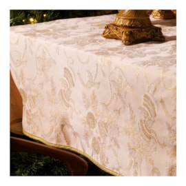 Toalha de Mesa Karsten Natal 1,75x2,20 Golden Fitas Toalha de Mesa Karsten Natal 1,75x2,20 Golden Fitas