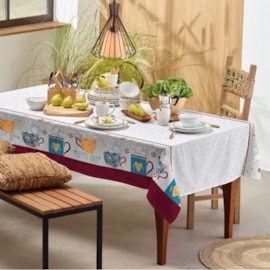 Toalha de Mesa Quadrada Teka Basic 1,40m x 1,40m Coelhos