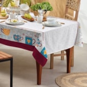 Toalha de Mesa Quadrada Teka Basic 1,40m x 1,40m Coelhos