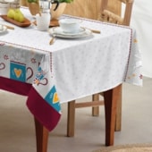 Toalha de Mesa Quadrada Teka Basic 1,40m x 1,40m Coelhos