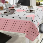 Toalha de Mesa Quadrada Teka Basic 1,40m x 1,40m Corações Toalha de Mesa Quadrada Teka Basic 1,40m x 1,40m Corações