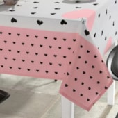 Toalha de Mesa Quadrada Teka Basic 1,40m x 1,40m Corações Toalha de Mesa Quadrada Teka Basic 1,40m x 1,40m Corações