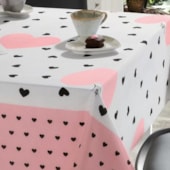 Toalha de Mesa Quadrada Teka Basic 1,40m x 1,40m Corações Toalha de Mesa Quadrada Teka Basic 1,40m x 1,40m Corações