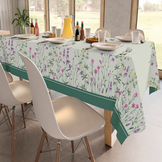 Toalha de Mesa Quadrada Teka Basic 1,40m x 1,40m Violetas Toalha de Mesa Quadrada Teka Basic 1,40m x 1,40m Violetas