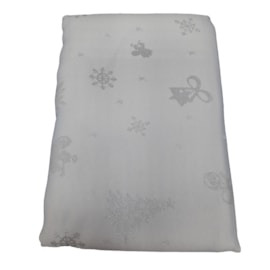 Toalha de Mesa Raner Natal 1,55m x 2,45m Árvore e Flocos Prateado Toalha de Mesa Raner Natal 1,55m x 2,45m Árvore e Flocos Prateado