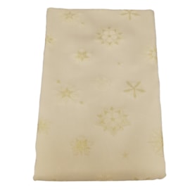 Toalha de Mesa Raner Natal 1,55m x 2,45m Flocos de Neve Dourado