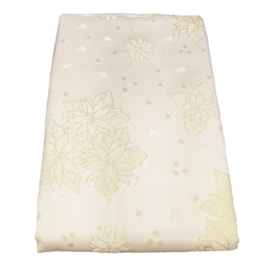 Toalha de Mesa Raner Natal 1,55m x 2,95m Flores Dourados