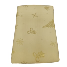 Toalha de Mesa Raner Natal 1,55m x 3,95m Arvore e Flocos Dourados