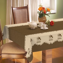 Toalha de Mesa Raner Rustica 1,40x1,40 Talheres Toalha de Mesa Raner Rustica 1,40x1,40 Talheres