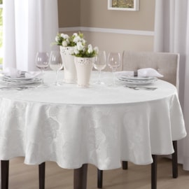Toalha de Mesa Redonda Corttex Gran Jacquard 1,80 Lily Branco Toalha de Mesa Redonda Corttex Gran Jacquard 1,80 Lily Branco