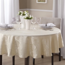 Toalha de Mesa Redonda Corttex Gran Jacquard 1,80 Lily Marfim Toalha de Mesa Redonda Corttex Gran Jacquard 1,80 Lily Marfim