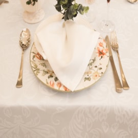Toalha de Mesa Retangular 1,40m x 2,10m Impermeável JoyDecor Medalhão Branco Toalha de Mesa Retangular 1,40m x 2,10m Impermeável JoyDecor Medalhão Branco