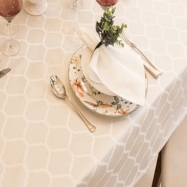 Toalha de Mesa Retangular 1,70m x 2,70m Impermeável JoyDecor Marrocos Pérola Toalha de Mesa Retangular 1,70m x 2,70m Impermeável JoyDecor Marrocos Pérola